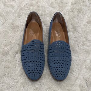 Franco Sarto Blue Perforated Slip-On Loafers Woman’s Size 8